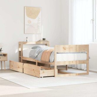 vidaXL Estructura De Cama Sin Colch&oacute;n Madera Maciza Pino 75x190 Cm Vidaxl