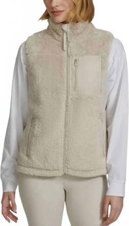 Calvin Klein Womens Sleeveless Sherpa Vest In Tan Porcini