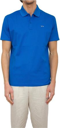 Paul & Shark Tops, Heren, Blauw, XL, Katoen, Blauw Katoenen Poloshirt