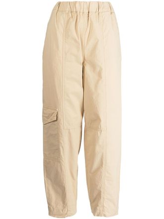 Ganni straight-leg organic cotton trousers - Neutrals