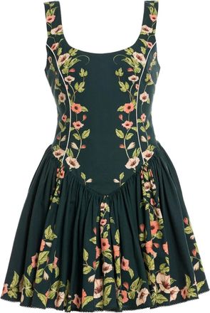 Agua Bendita Abito a fiori plissettato - Verde