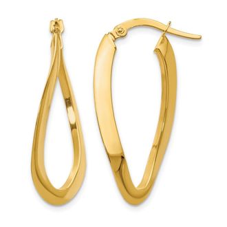 Diamond2Deal 14K Yellow Gold Oval Hoop Earrings