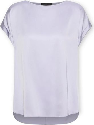 Elena Miro Satijnen Blouse - Dames - Blouses - Paars - 4XL - Satijn - Overhemden