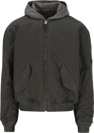 Balenciaga Mens Cotton And Nylon Blend Bomber Jacket