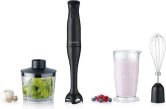Severin Batidora De Mano 3 En 1 - Severin - Sm3762 - 350 W - Pie Desmontable - Vaso Medidor 700 Ml + Mini Picadora + Batidor - Negro