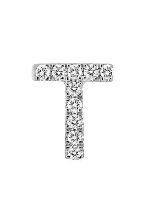 Bony Levy Single Initial Earring in White Gold/T at Nordstrom