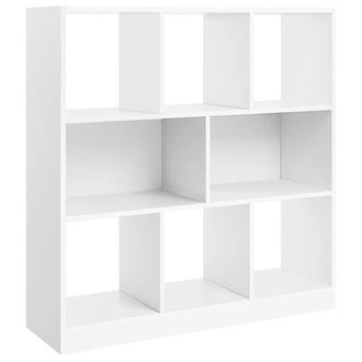 Calicosy Biblioteca blanca con 8 compartimentos de almacenamiento - H100 cm