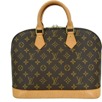 Louis Vuitton Alma Handbag Monogram Canvas Brown Canvas Handbag (Pre-Owned)