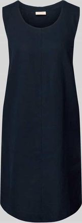 Freequent Knielanges Leinenkleid mit Rundhalsausschnitt Modell LAVA in Marine, Größe XS
