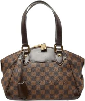 Louis Vuitton Pre-owned Vintage Damier Canvas Handtas - Dames - Vintage Handtas - Bruin - ONE Size - Leer - Vintage