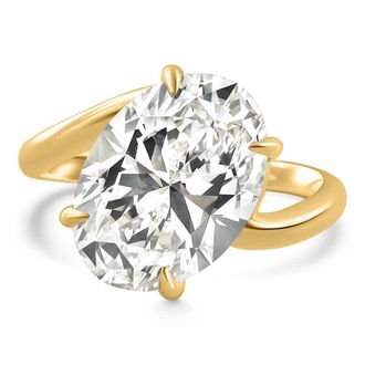 Pompeii3 Certified 7Ct Oval Diamond Engagement Ring 14k Yellow Gold Lab Grown Size: 7.5