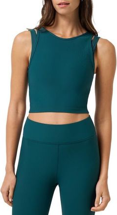 Travis Mathew Moveknit Ribbed Crop Tank in Dark Sea at Nordstrom, Size Xx-Large