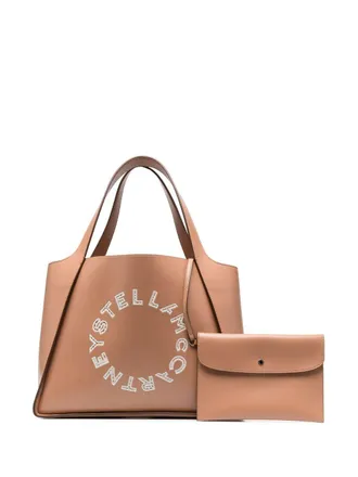 Stella McCartney Shopper met broderie anglaise - Beige