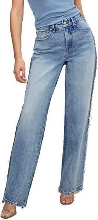 Good American Good 90s High Waist Relaxed Straight Leg Jeans in Indigo831 at Nordstrom Rack, Size 16