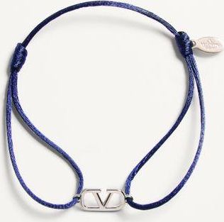 Valentino Garavani Bracciale VLogo Signature In Cotone Uomo OLTREMARE UNI