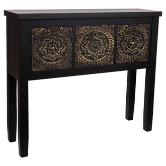 Wanderlust Deco Recibidor de madera de 3 cajones y 4 puertas 95x26x80