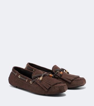 Jimmy Choo London Mocassini Manon in suede con frange