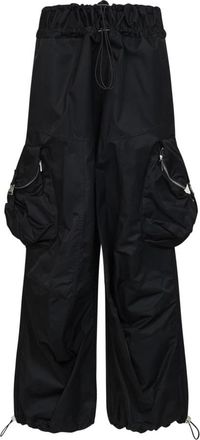 The Attico Tapered Broeken - Dames - Wijde Broeken - Zwart - XS - Katoen - Broeken