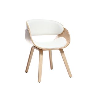 Miliboo Silla Blanca Y Madera Clara Bent