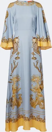La DoubleJ Sorella printed silk twill maxi dress