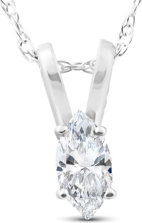 Pompeii3 1/8ct Fancy Marquise Diamond Solitaire Pendant 14K White Gold