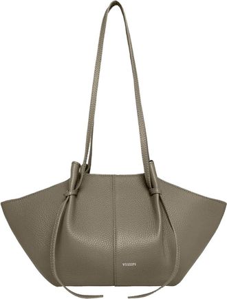 Yuzefi Womens Shoulder Bag Mochi Beige Leather