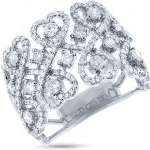 Allurez 0.98ct 14k White Gold Diamond Heart Ring