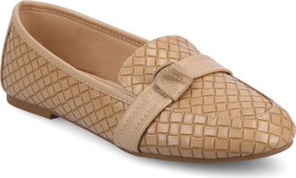 Journee Collection Marci Knotted Strap Loafer - Wide Width Available in Tan Woven at Nordstrom Rack, Size 6.5
