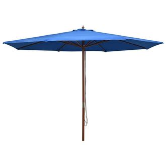 Berkfield Home Outdoor Parasol with Wooden Pole 350 cm Blue