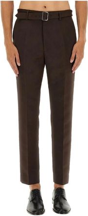 Maison Margiela Belted Broeken - Heren - Straight fit broeken - Bruin - XL - Broeken