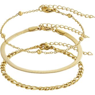 Adornia Set of 3 Assorted Chain Bracelets in Gold at Nordstrom Rack
