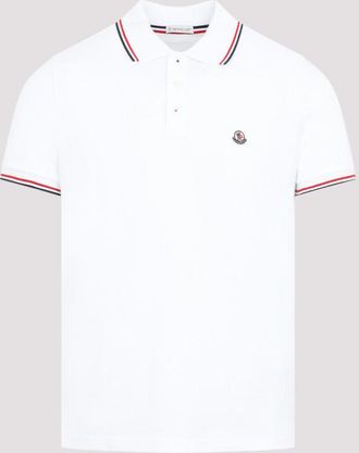 Moncler White Logo Polo