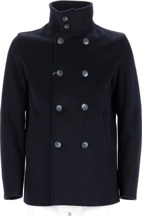 Herno Double-Breasted High Stand Collar Polyester-Blend Coat