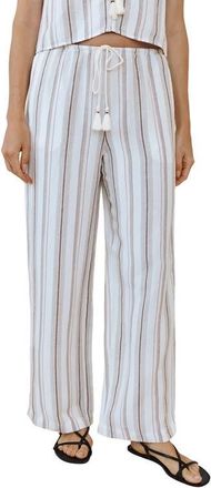 Bella Dahl Beach Stripe Linen Blend Drawstring Pants in Rosewood Stripe at Nordstrom, Size X-Small