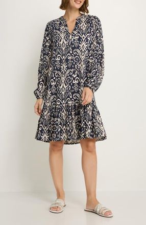Lascana Womens Printed Tunic Dress in Navy Beige at Nordstrom, Size 14