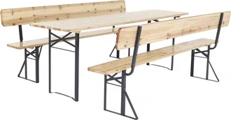 Habitat et Jardin Set Brasserie In Legno lisbon Con Schienale - 220 Cm - Marrone