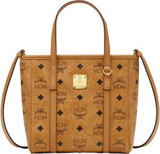 MCM Toni Top-Zip Shopper in Visetos - Dames - Handtassen - Bruin - ONE Size - Katoen - Tassen