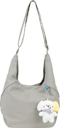 Generic Cymwer Nylon Fashion Shoulder Bag with Pendant Tote Bags for Women Work Shopping (Grey)