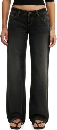 Cotton On Low Rise Straight Leg Jeans in Drift Black at Nordstrom, Size 12