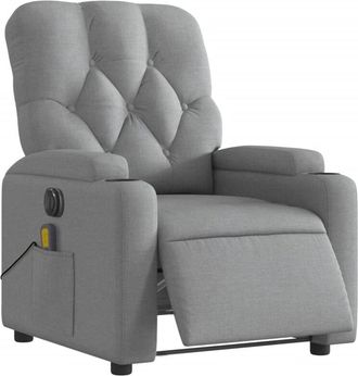 vidaXL Vidaxl - Sill&oacute;n Reclinable De Masaje El&eacute;ctrico Tela Gris Claro