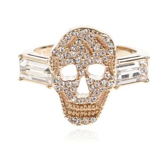 Alexander McQueen Alexander McQueen, Rings, female, Yellow, Size: 50 MM Ring With Shimmering Crystals