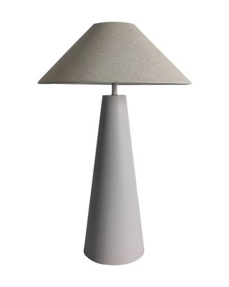 Deco Wood L&aacute;mpara de mesa de madera en color blanco y natural de 56cm