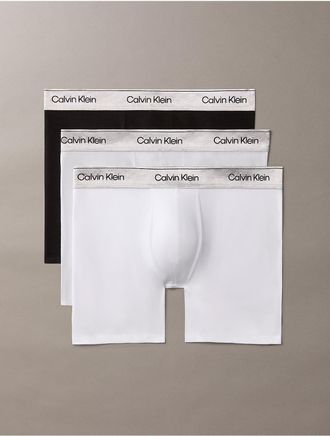Calvin Klein Mens Icon Cotton Stretch Metallic 3-Pack Boxer Brief - Multi - L