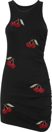 Philipp Plein Short Dress Cherries - Dames - Korte kleedjes - Zwart - XS - Polyester - Kleedjes