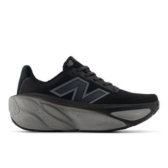 New Balance Womens Fresh Foam X More v5 in Black/White/Beige Synthetic, size 3.5 Narrow