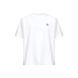 Stone Island Compass Patch T-Shirt - Heren - T-shirts - Wit - M - Katoen - Tops