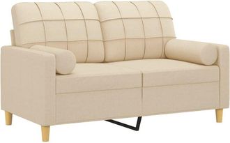 vidaXL Sof&aacute; De 2 Plazas Con Cojines Tela Color Crema 120 Cm Vidaxl