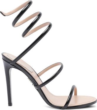 Rene Caovilla Schoenen Caovilla - Dames - Sandalen met hakken - Zwart - 36 EU - Leer - Schoenen