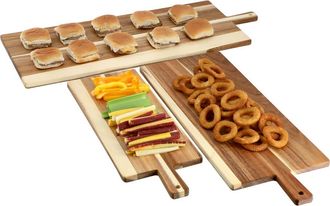 MegaChef 3 Piece Acacia Wood Charcuterie Cheese Board Set with Handles at Nordstrom