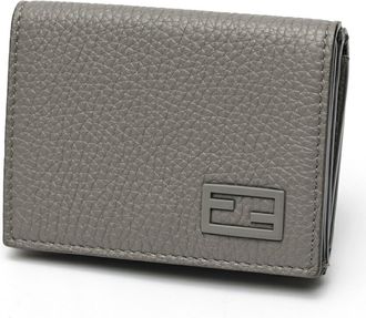 Fendi Gray Leather Wallet (Tri-Fold) (Pre-Owned)